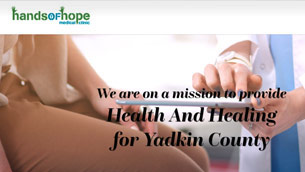 A picture of the website for yadkin county health and healing.